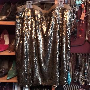 Bronze Sequin Pen Skirt